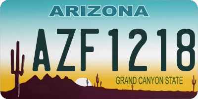 AZ license plate AZF1218