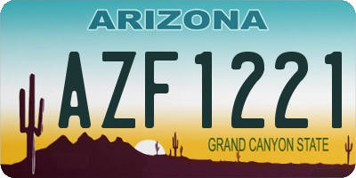 AZ license plate AZF1221