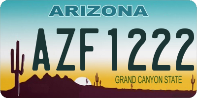 AZ license plate AZF1222