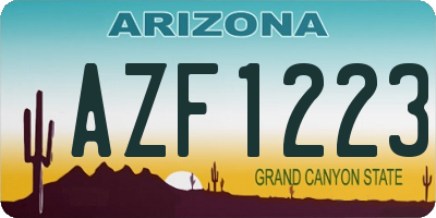 AZ license plate AZF1223