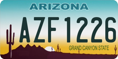 AZ license plate AZF1226