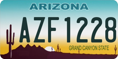 AZ license plate AZF1228
