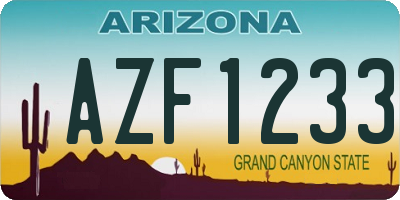AZ license plate AZF1233