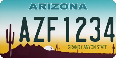 AZ license plate AZF1234