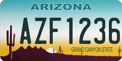 AZ license plate AZF1236