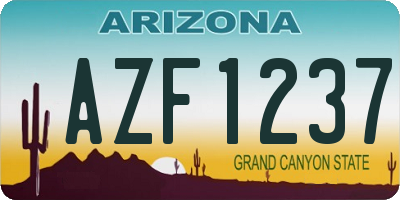 AZ license plate AZF1237