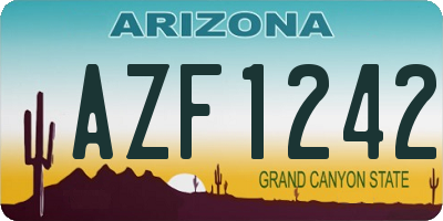 AZ license plate AZF1242
