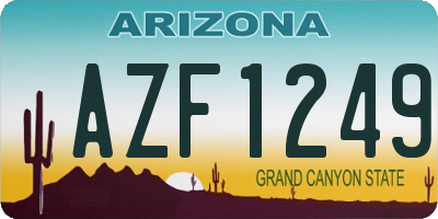 AZ license plate AZF1249