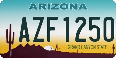 AZ license plate AZF1250
