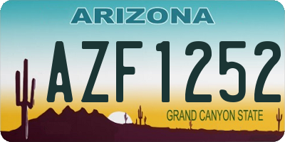 AZ license plate AZF1252
