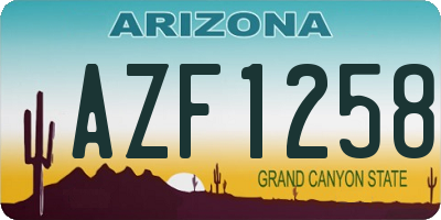 AZ license plate AZF1258