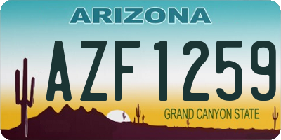 AZ license plate AZF1259