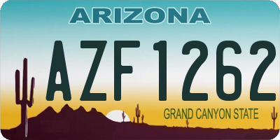 AZ license plate AZF1262