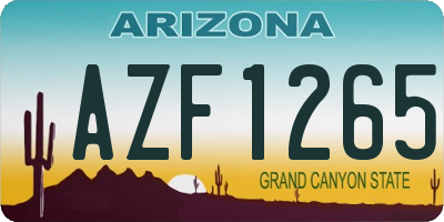 AZ license plate AZF1265