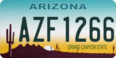 AZ license plate AZF1266
