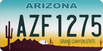 AZ license plate AZF1275