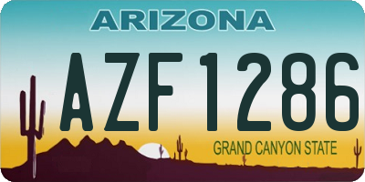 AZ license plate AZF1286