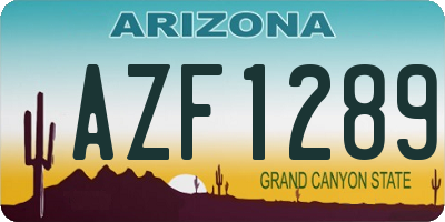AZ license plate AZF1289