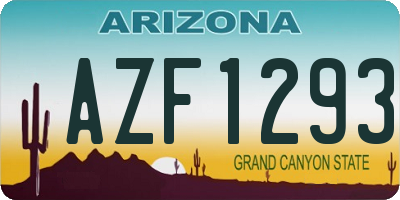 AZ license plate AZF1293