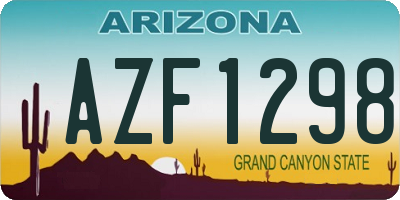AZ license plate AZF1298
