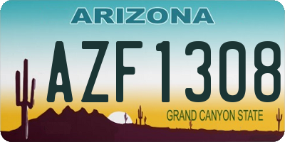 AZ license plate AZF1308