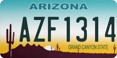 AZ license plate AZF1314
