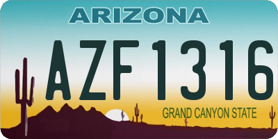 AZ license plate AZF1316