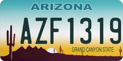 AZ license plate AZF1319