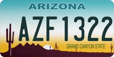 AZ license plate AZF1322