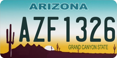AZ license plate AZF1326