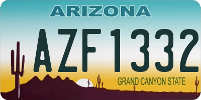 AZ license plate AZF1332
