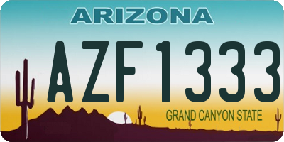 AZ license plate AZF1333