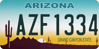 AZ license plate AZF1334