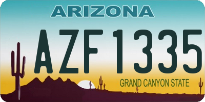 AZ license plate AZF1335