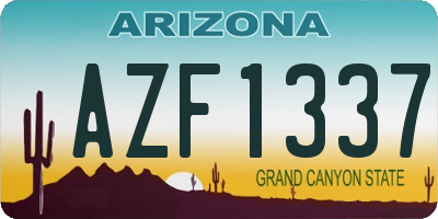 AZ license plate AZF1337