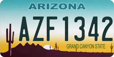 AZ license plate AZF1342