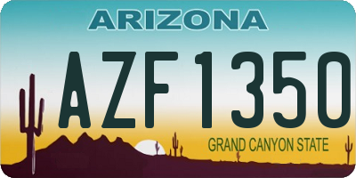 AZ license plate AZF1350