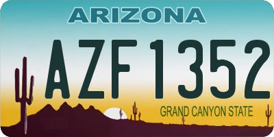 AZ license plate AZF1352