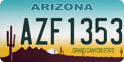 AZ license plate AZF1353