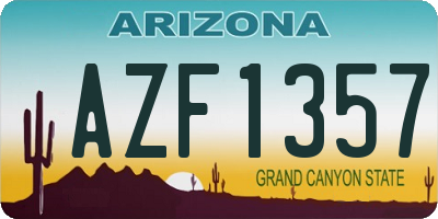 AZ license plate AZF1357