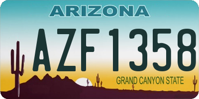 AZ license plate AZF1358