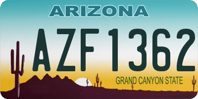 AZ license plate AZF1362