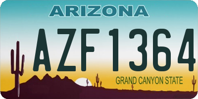 AZ license plate AZF1364