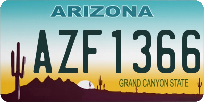 AZ license plate AZF1366