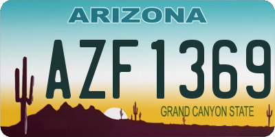 AZ license plate AZF1369