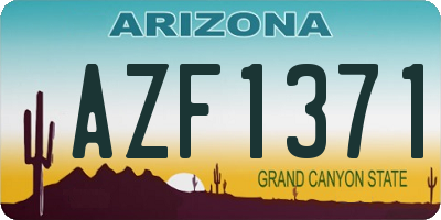 AZ license plate AZF1371