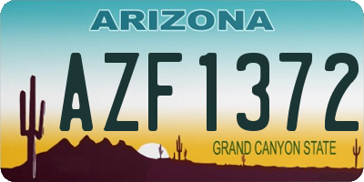 AZ license plate AZF1372
