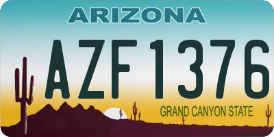 AZ license plate AZF1376