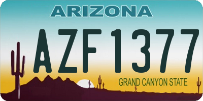 AZ license plate AZF1377