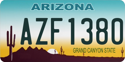 AZ license plate AZF1380